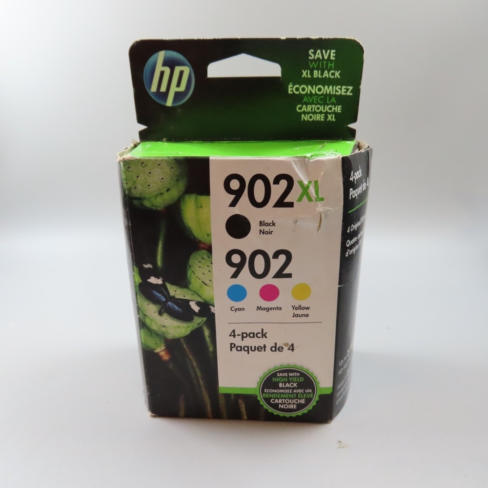 HP 902XL Black /902  Cyan/Magenta/Yellow 4-Pack (Exp: AUG 2022) Sealed